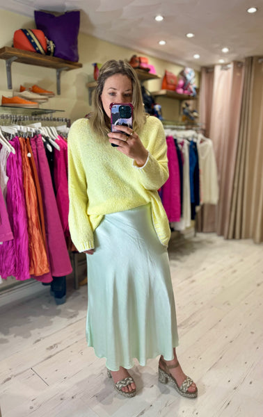 Aurora Satin Skirt | Mint Green