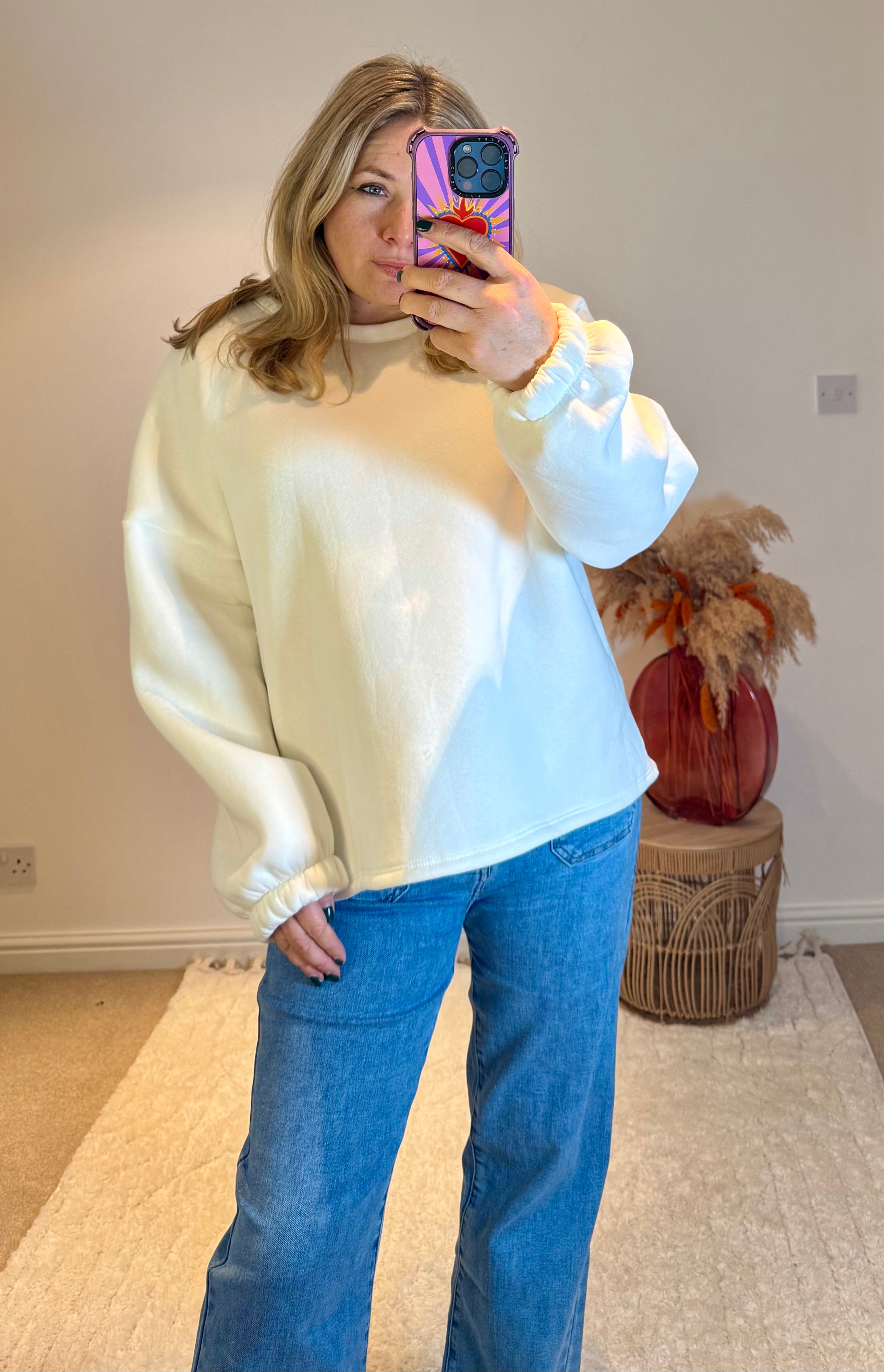 Good Vibes Soft Oversized Sweatshirt | White