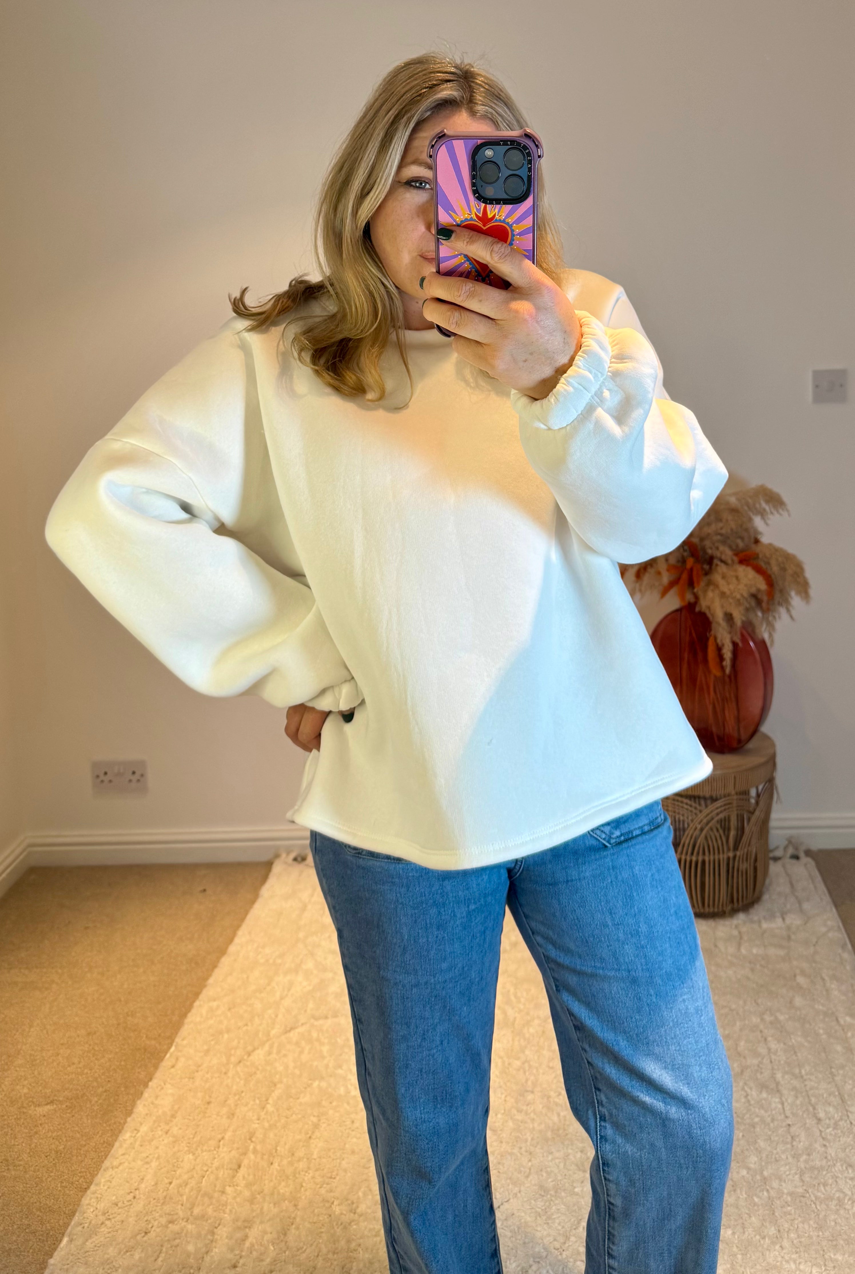 Good Vibes Soft Oversized Sweatshirt | White