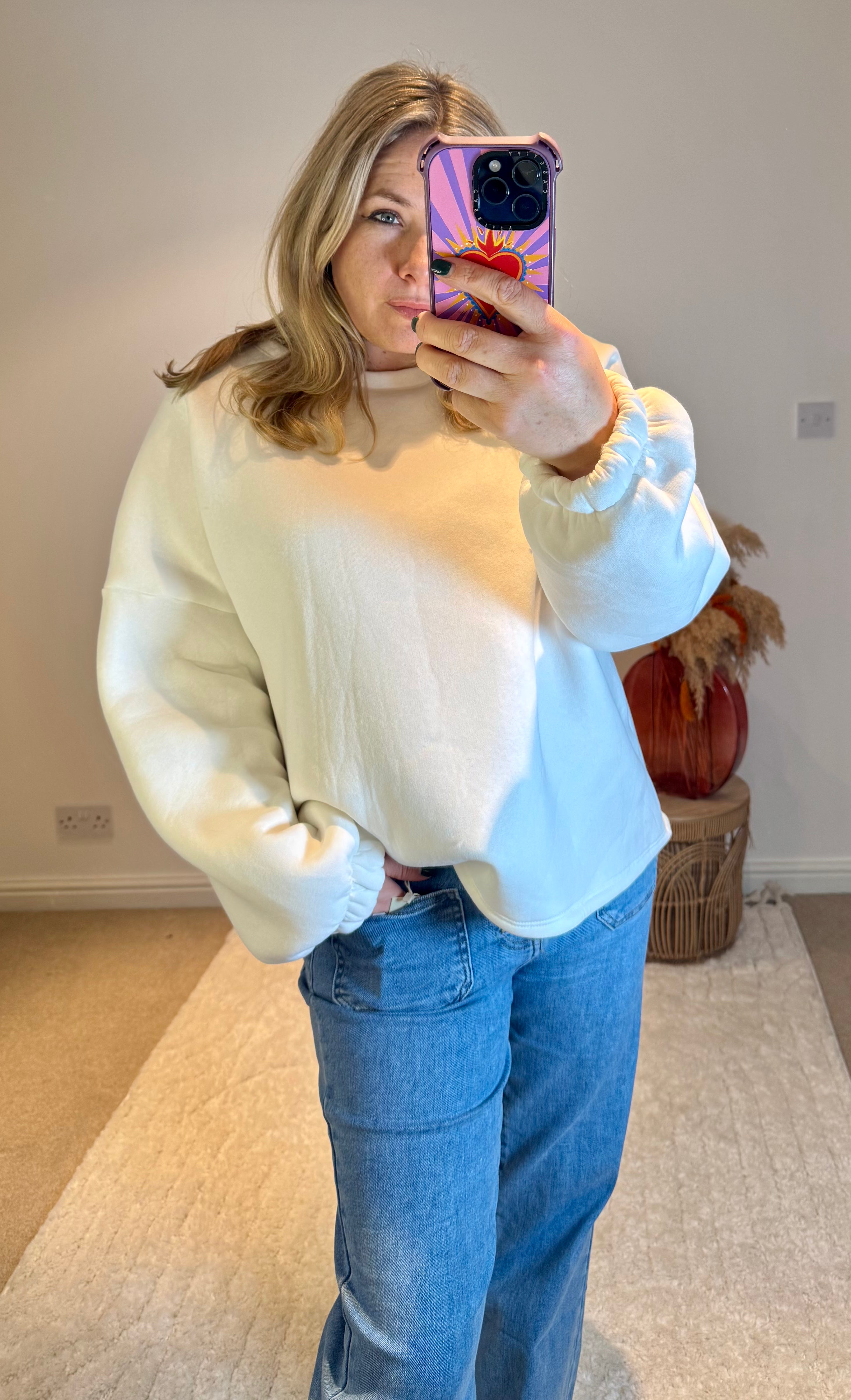 Good Vibes Soft Oversized Sweatshirt | White