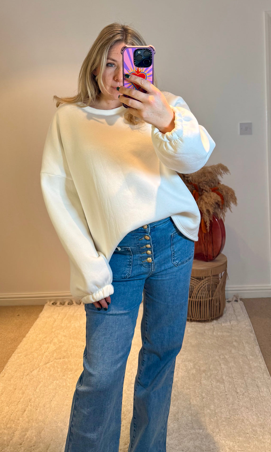 Good Vibes Soft Oversized Sweatshirt | White