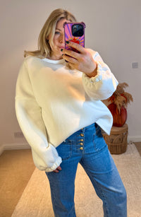 Good Vibes Soft Oversized Sweatshirt | White