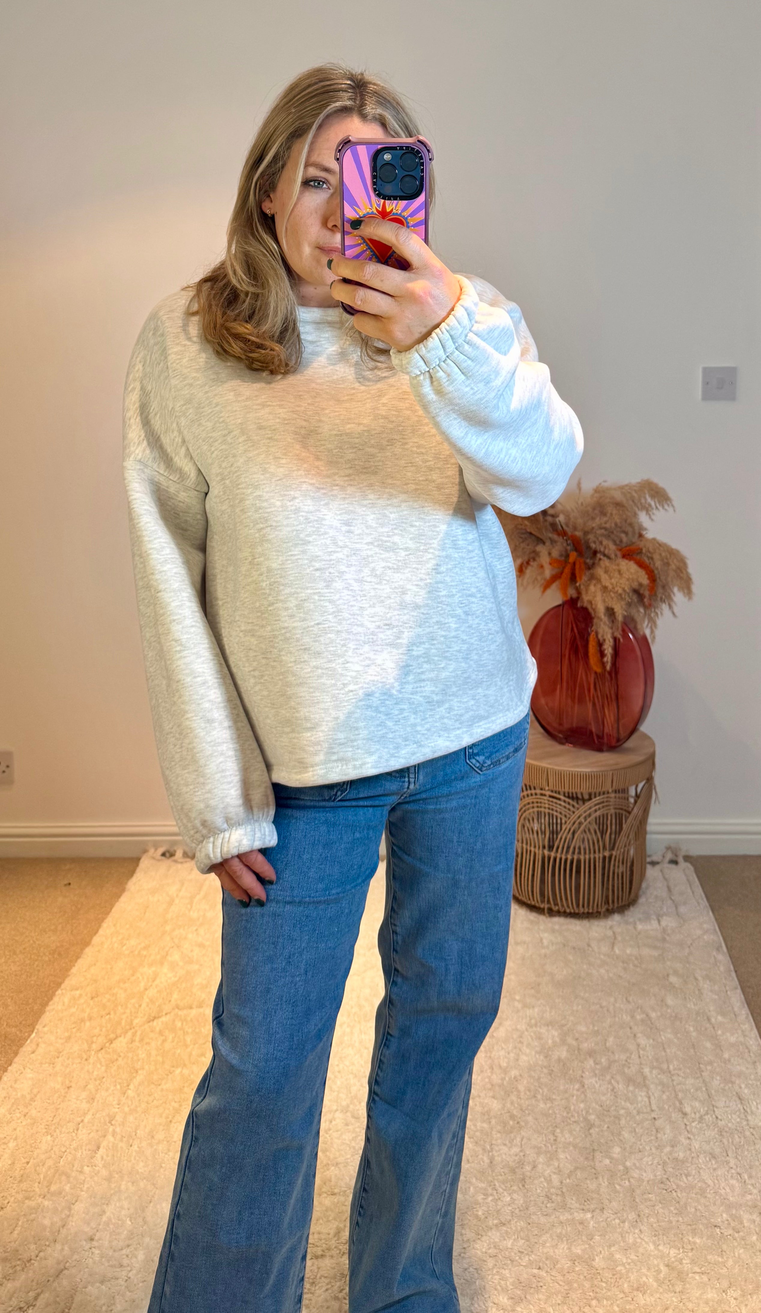 Good Vibes Soft Oversized Sweatshirt | Grey Marl