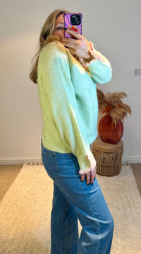 Pretty Frill and Pearl Detail Jumper | Soft Pistachio/Pink