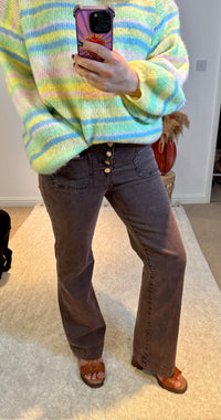 Folyrose Retro Wide Leg Jeans | Vintage Dusky Pink Wash