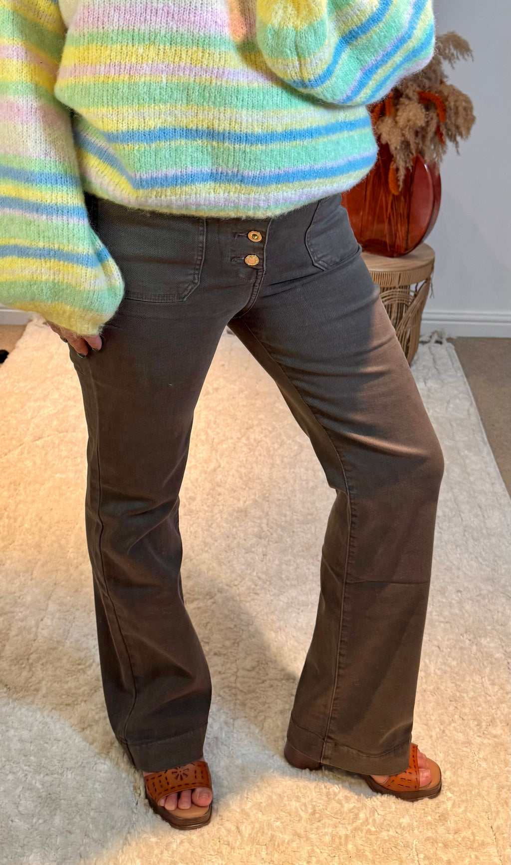 Folyrose Retro Wide Leg Jeans | Soft Chocolate