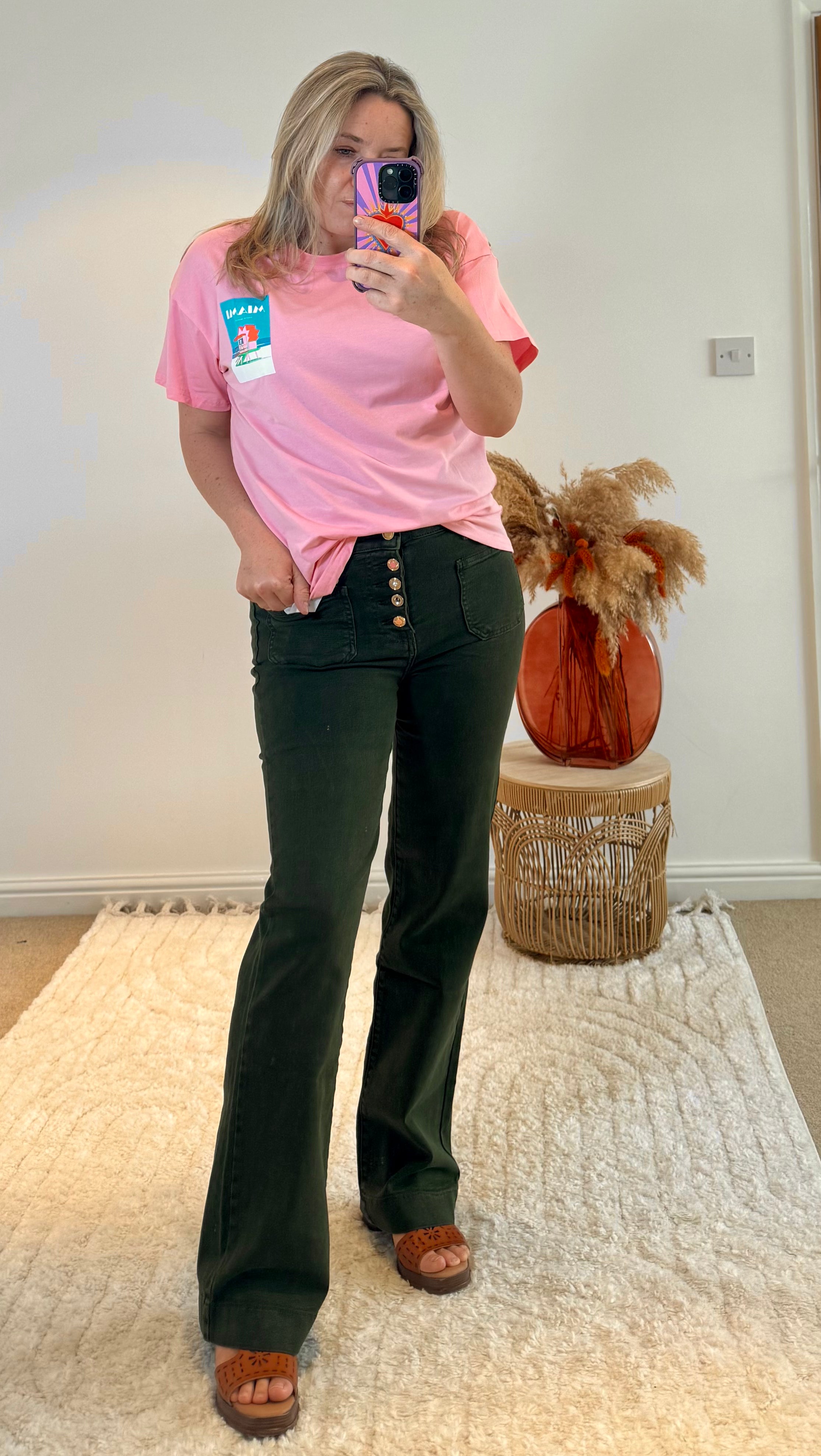 Folyrose Retro Wide Leg Jeans | Dark Khaki