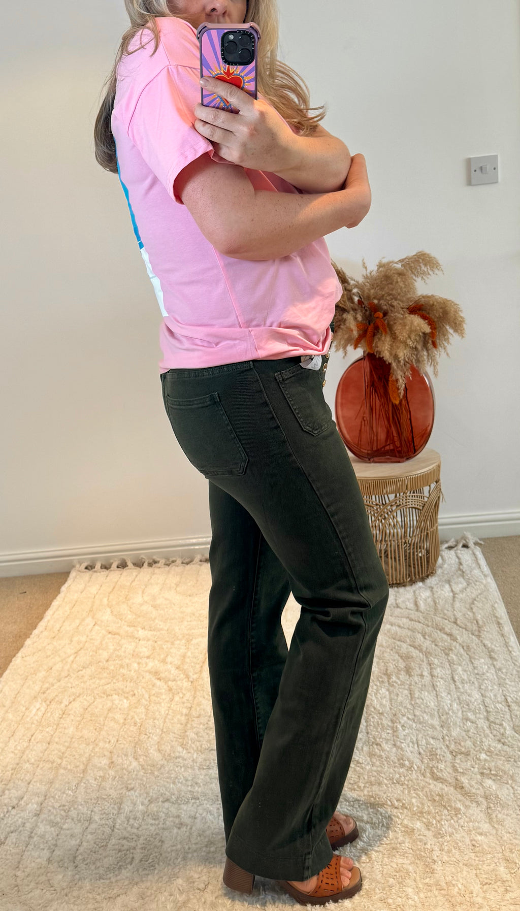 Folyrose Retro Wide Leg Jeans | Dark Khaki