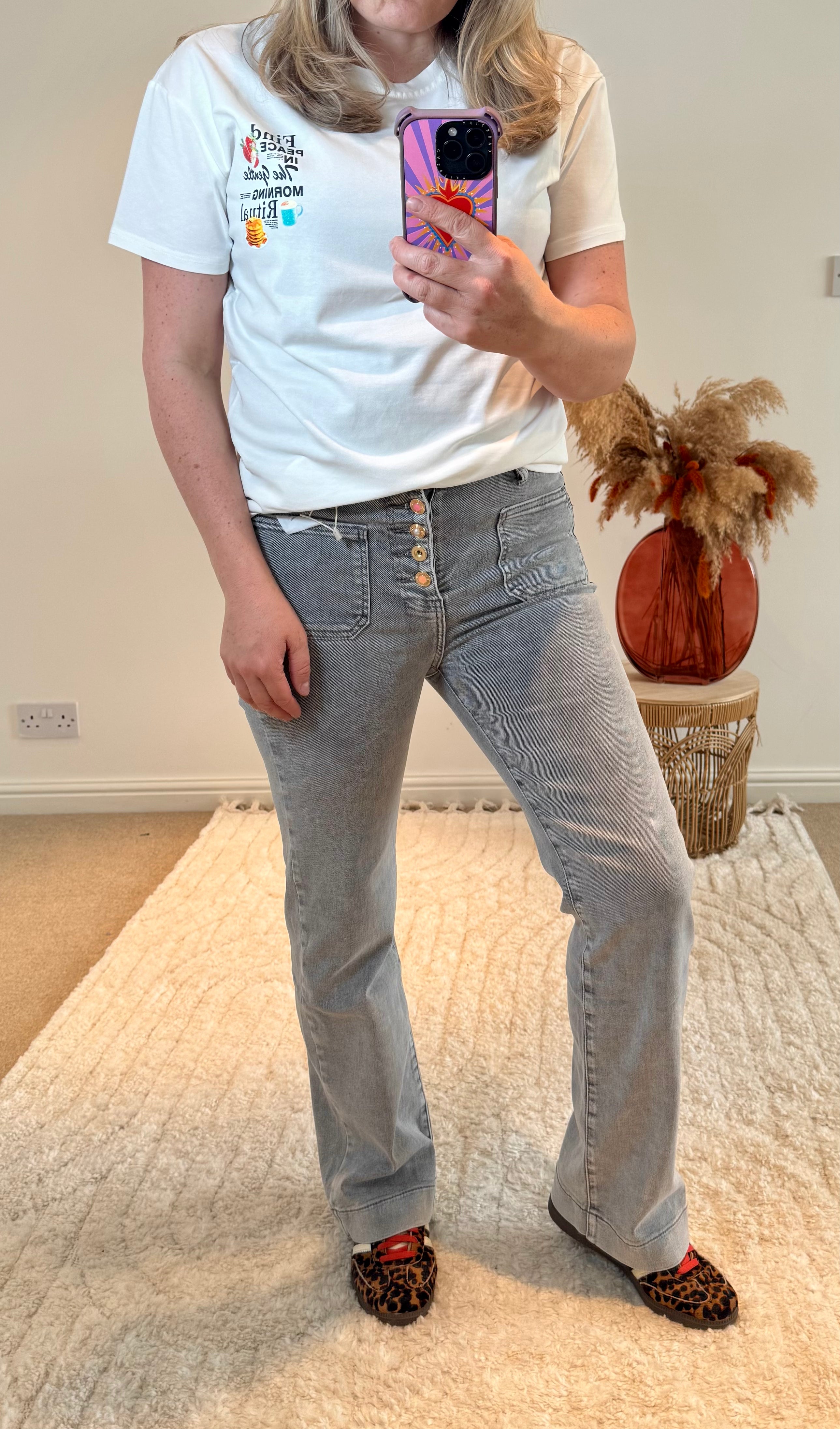 Folyrose Retro Wide Leg Jeans | Stone Wash Light Grey