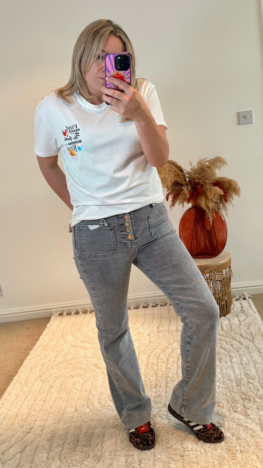 Folyrose Retro Wide Leg Jeans | Stone Wash Light Grey