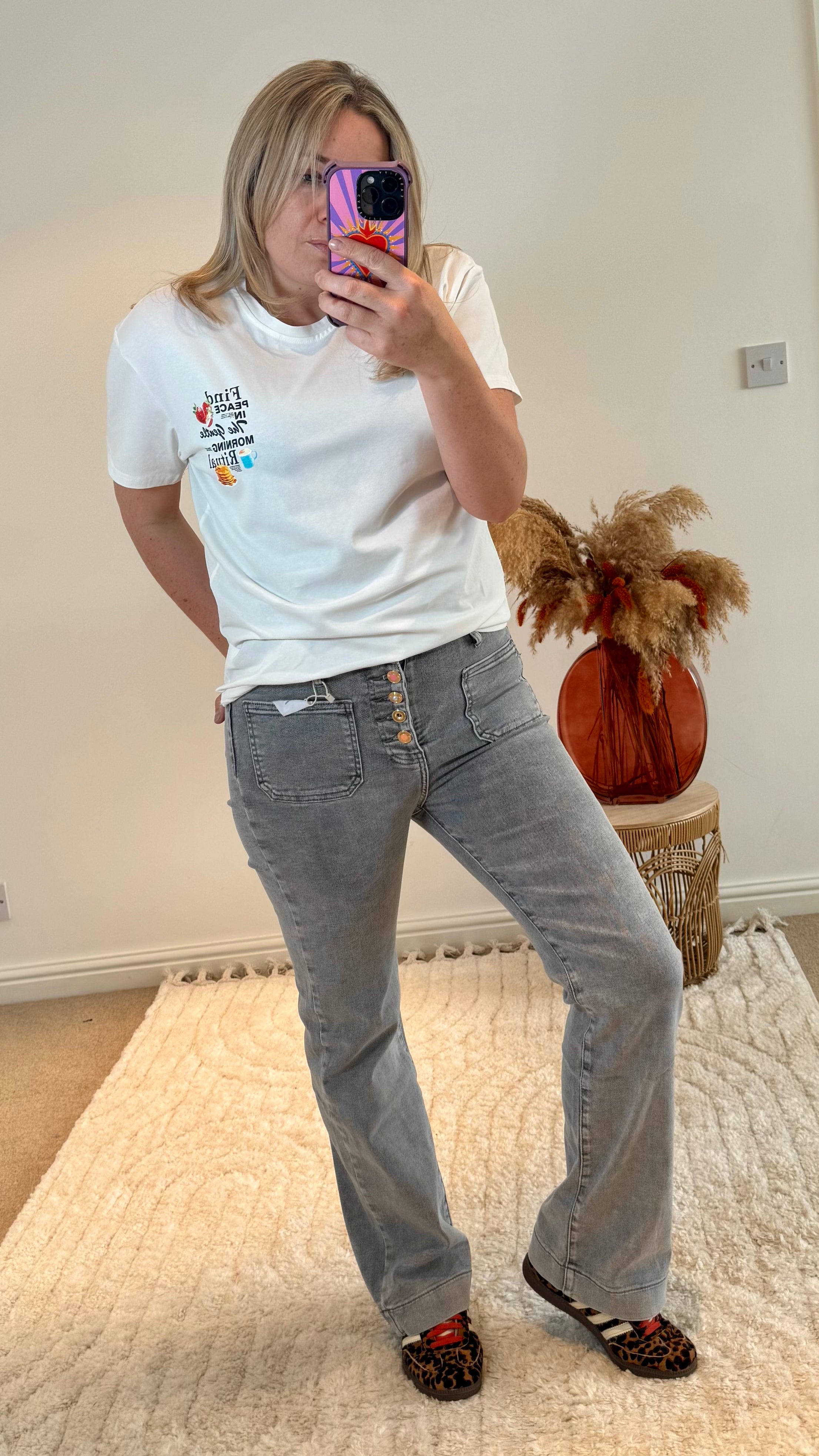 Folyrose Retro Wide Leg Jeans | Stone Wash Light Grey