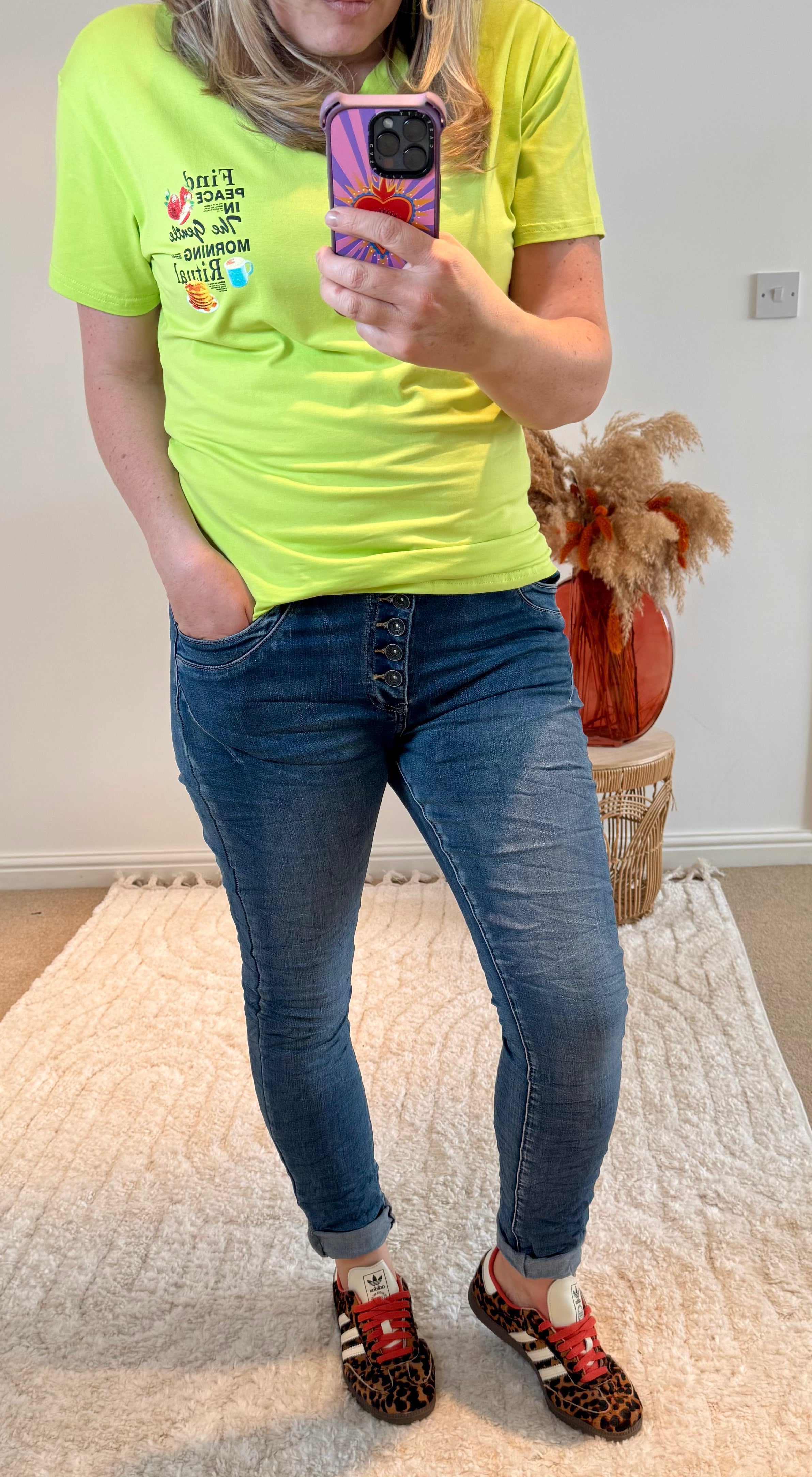 Slim Leg Crinkle Effect Exposed Button Jeans | Blue