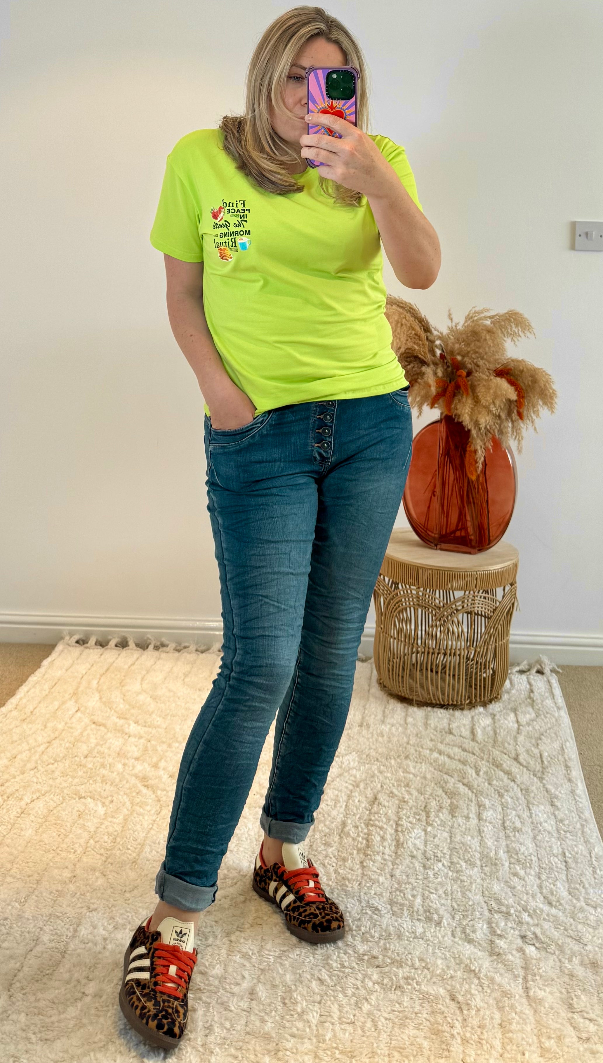 Slim Leg Crinkle Effect Exposed Button Jeans | Blue