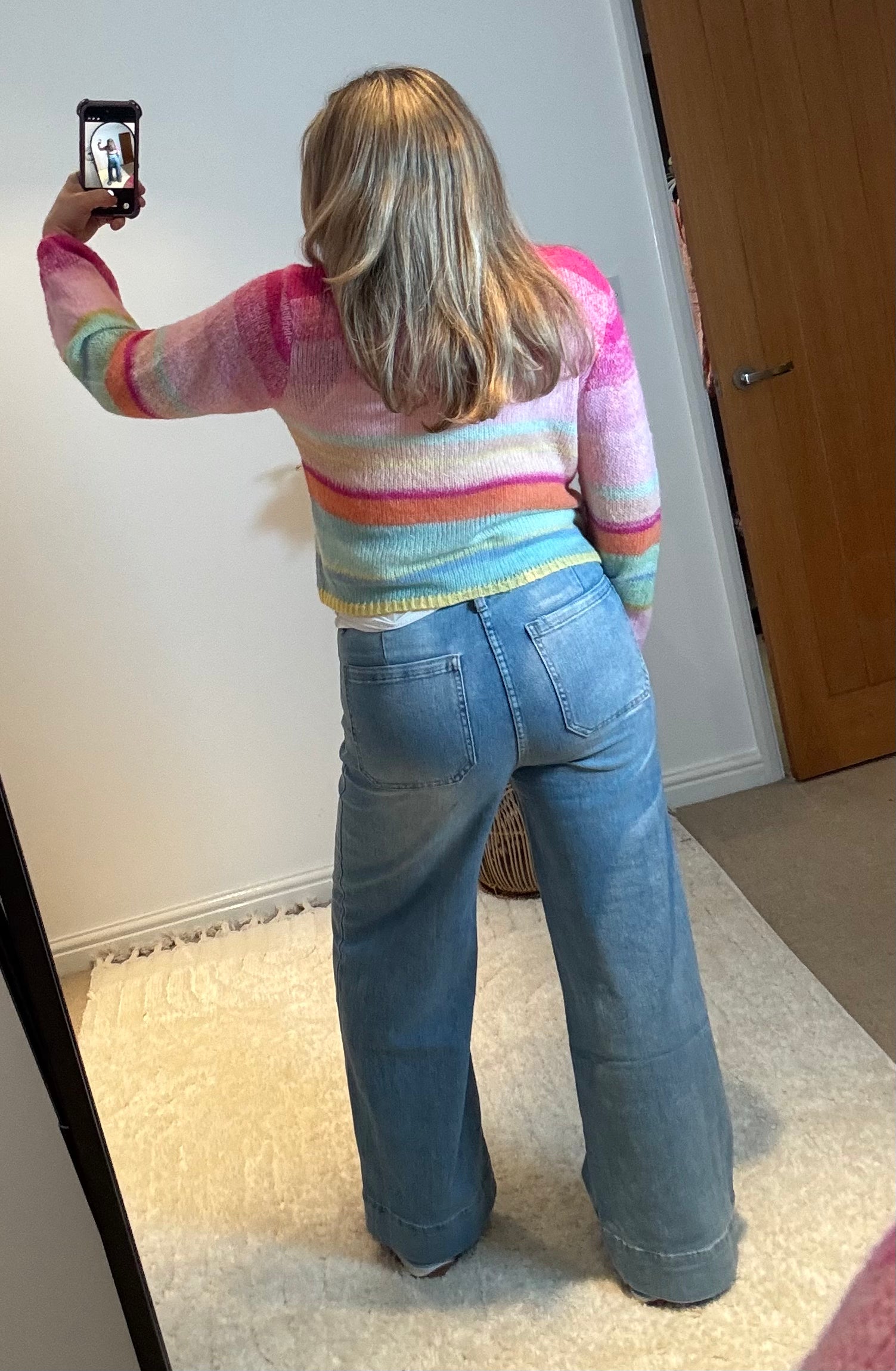 Redberry Retro Pocket Wide Leg Jeans | Mid Wash