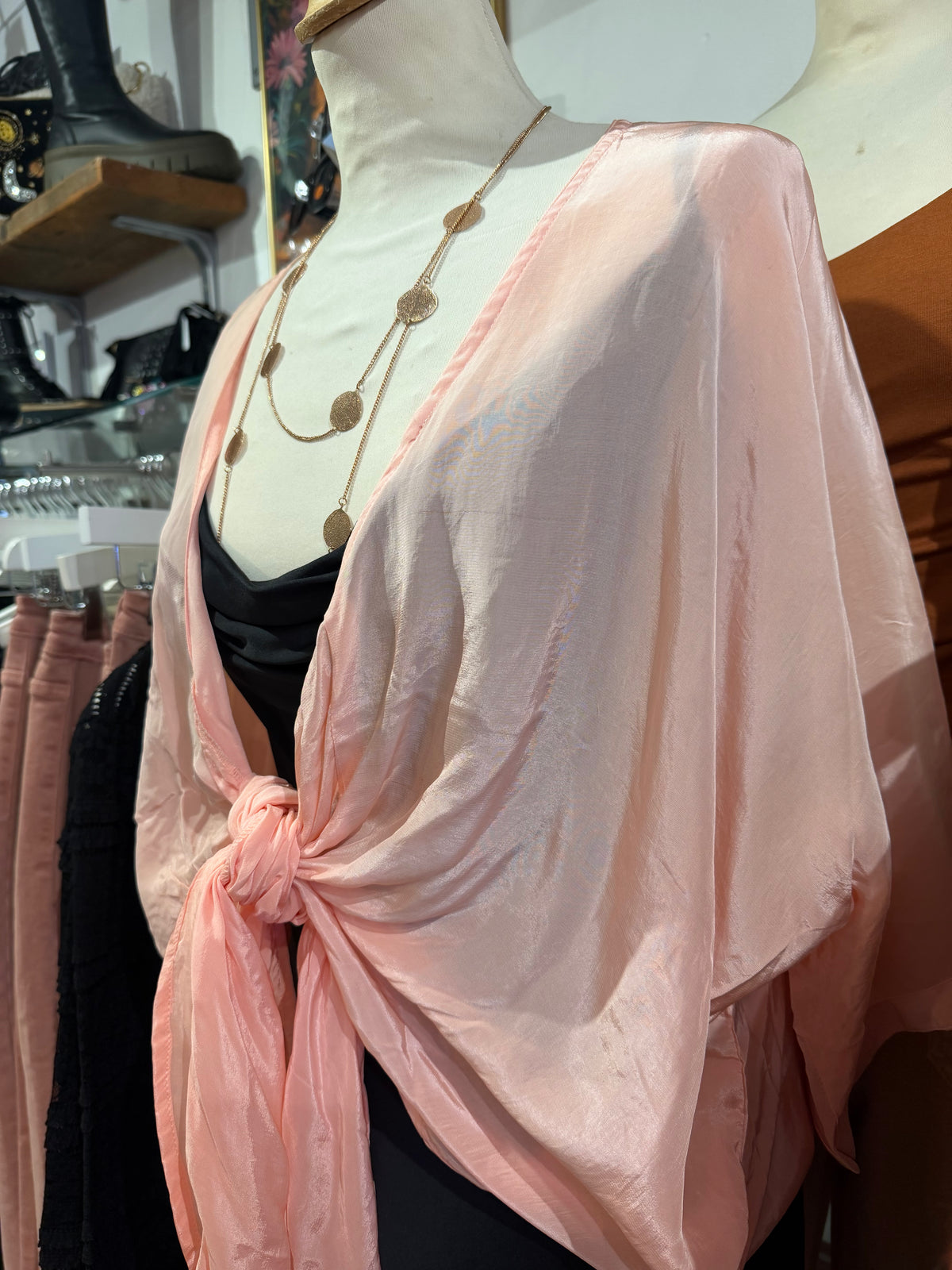Tie Front Cover Up Top | Soft Peach