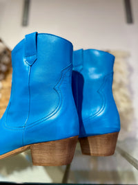 Leather Short Cowboy Boot | 05810 | Turquoise Blue