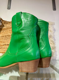 Leather Short Cowboy Boot | 05810 | Bright Green