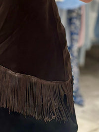 Fringed Asymmetric Hem Camisole | Chocolate