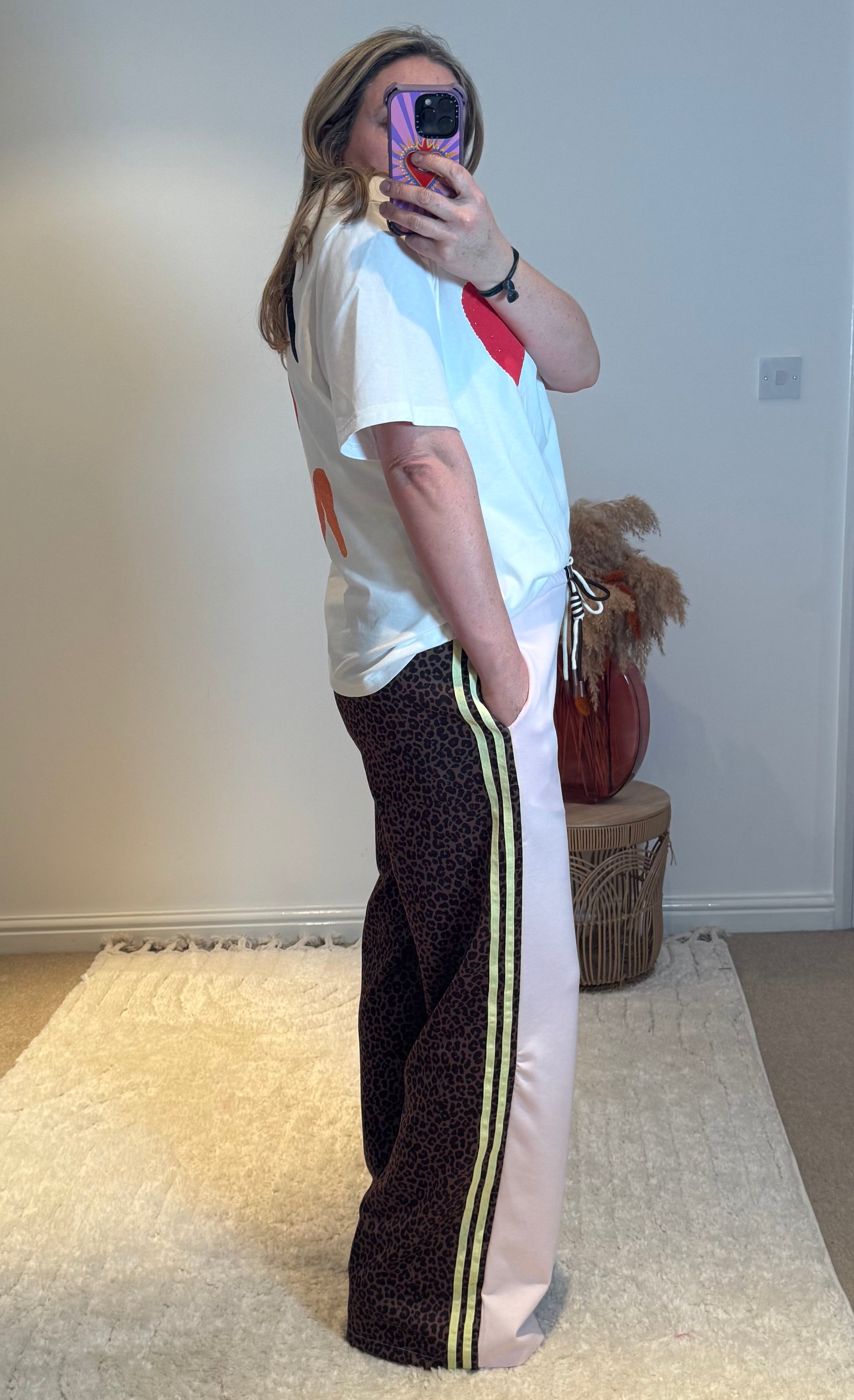 Pink and Leopard Track Pants