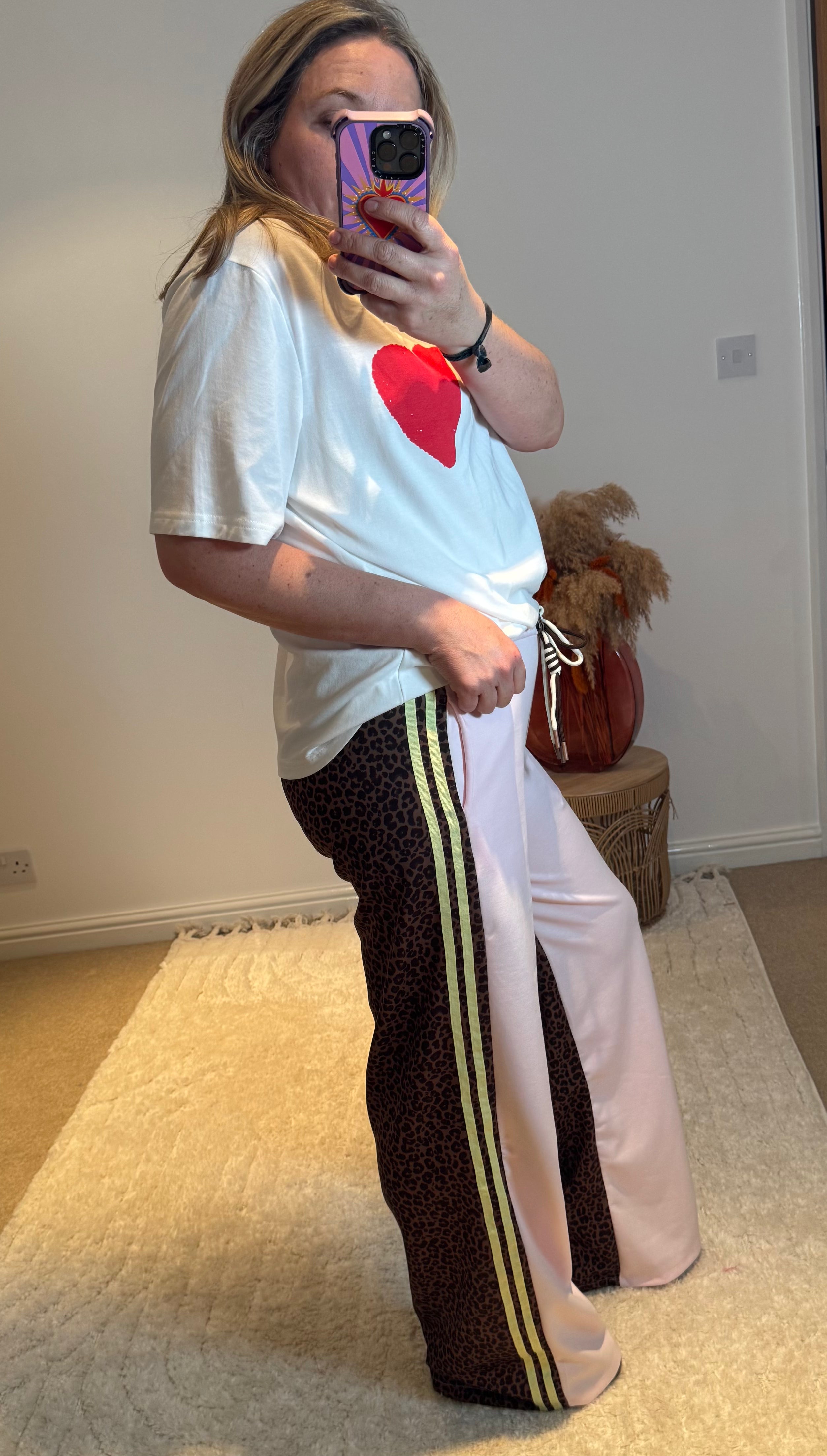 Pink and Leopard Track Pants