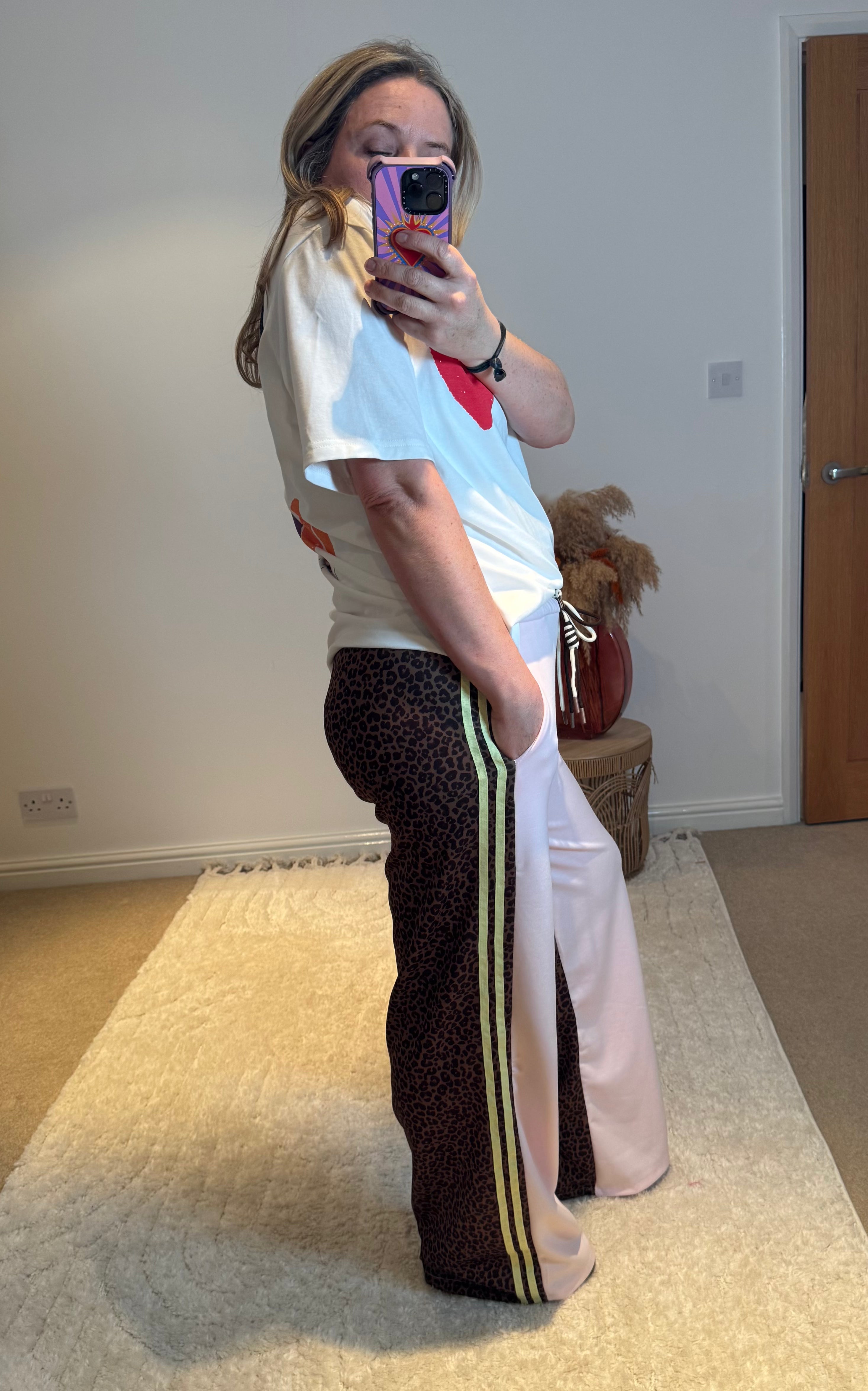 Pink and Leopard Track Pants