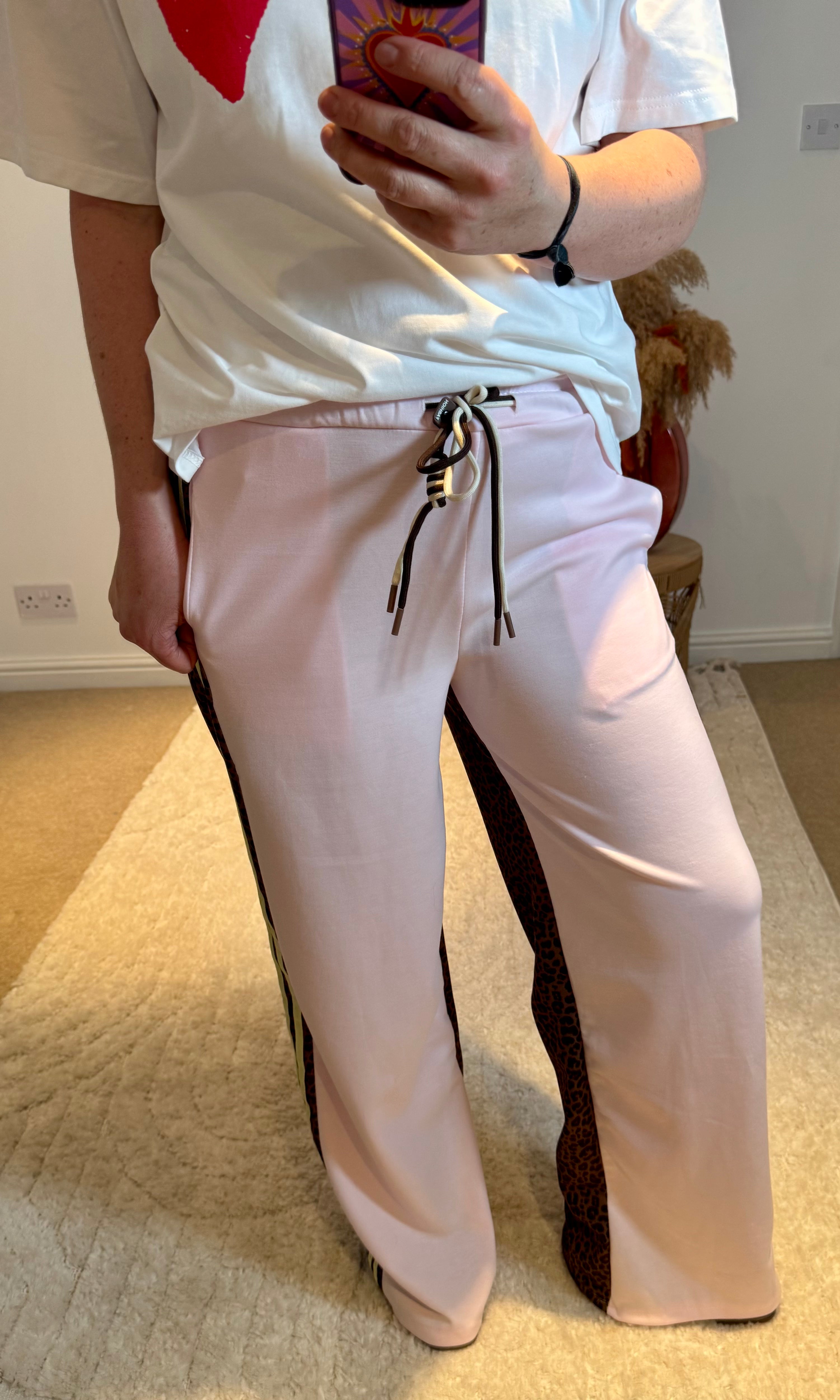 Pink and Leopard Track Pants