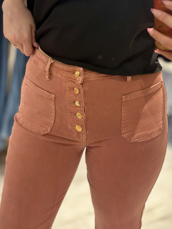 Folyrose Retro Wide Leg Jeans | Dusky Pink