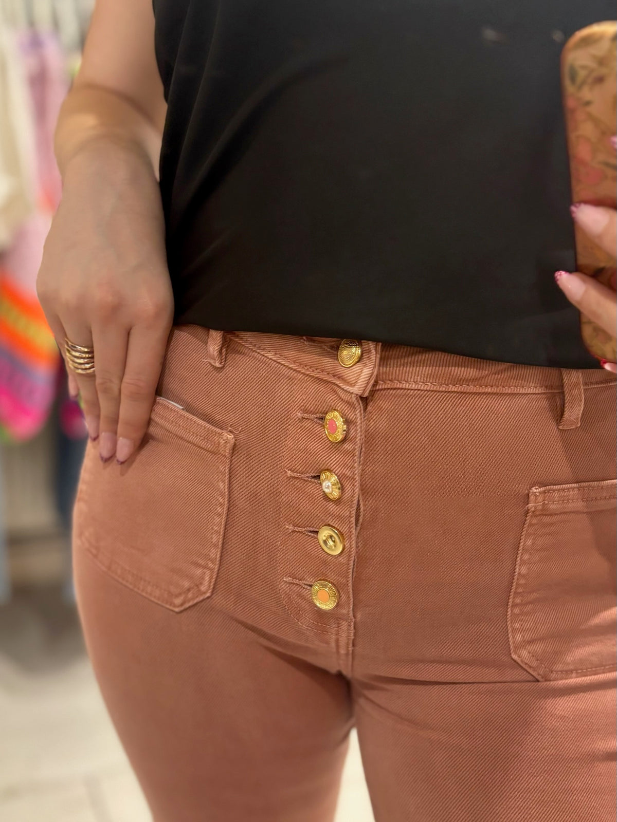 Folyrose Retro Wide Leg Jeans | Dusky Pink