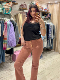 Folyrose Retro Wide Leg Jeans | Dusky Pink