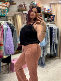 Folyrose Retro Wide Leg Jeans | Dusky Pink