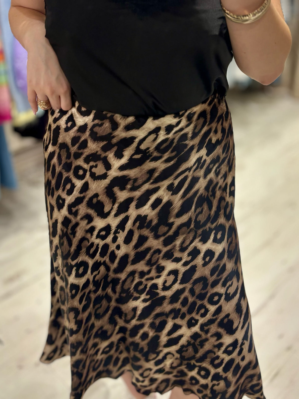 Aurora Satin Skirt | Leopard Print