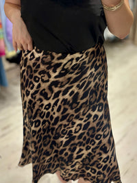 Aurora Satin Skirt | Leopard Print