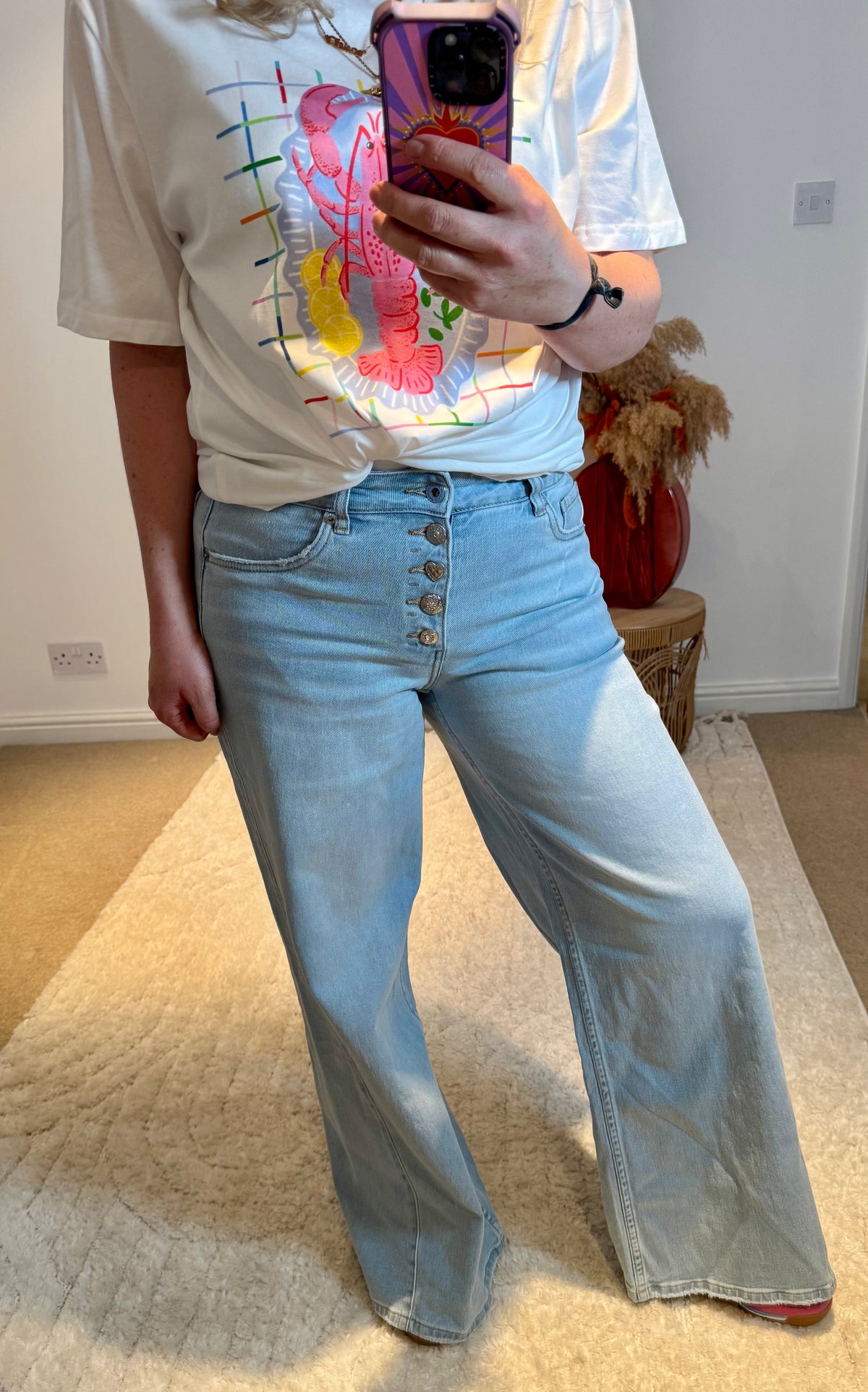 Toxik3 Wide Leg Stretch Jeans with Rhinestone Buttons | Light Wash