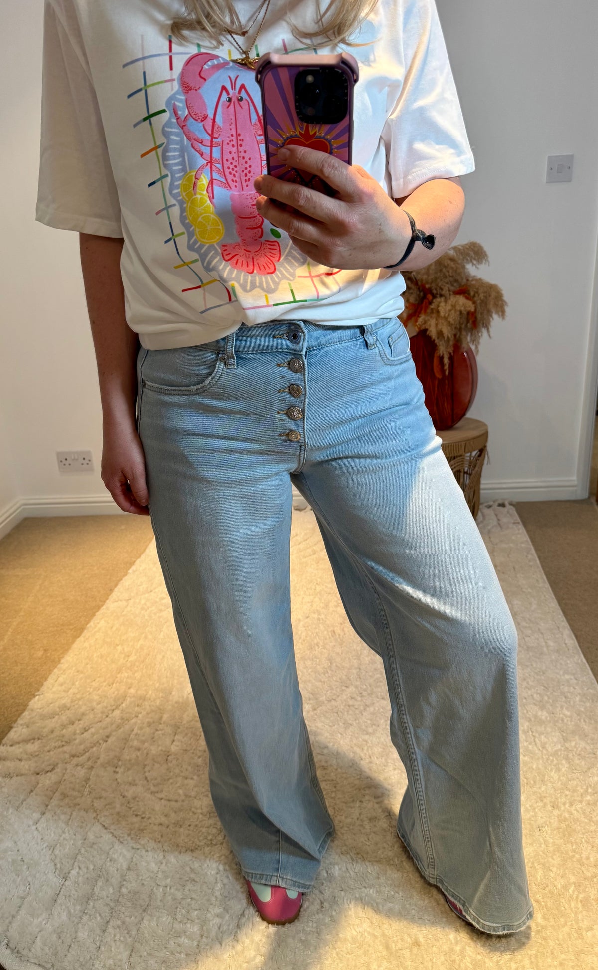 Toxik3 Wide Leg Stretch Jeans with Rhinestone Buttons | Light Wash