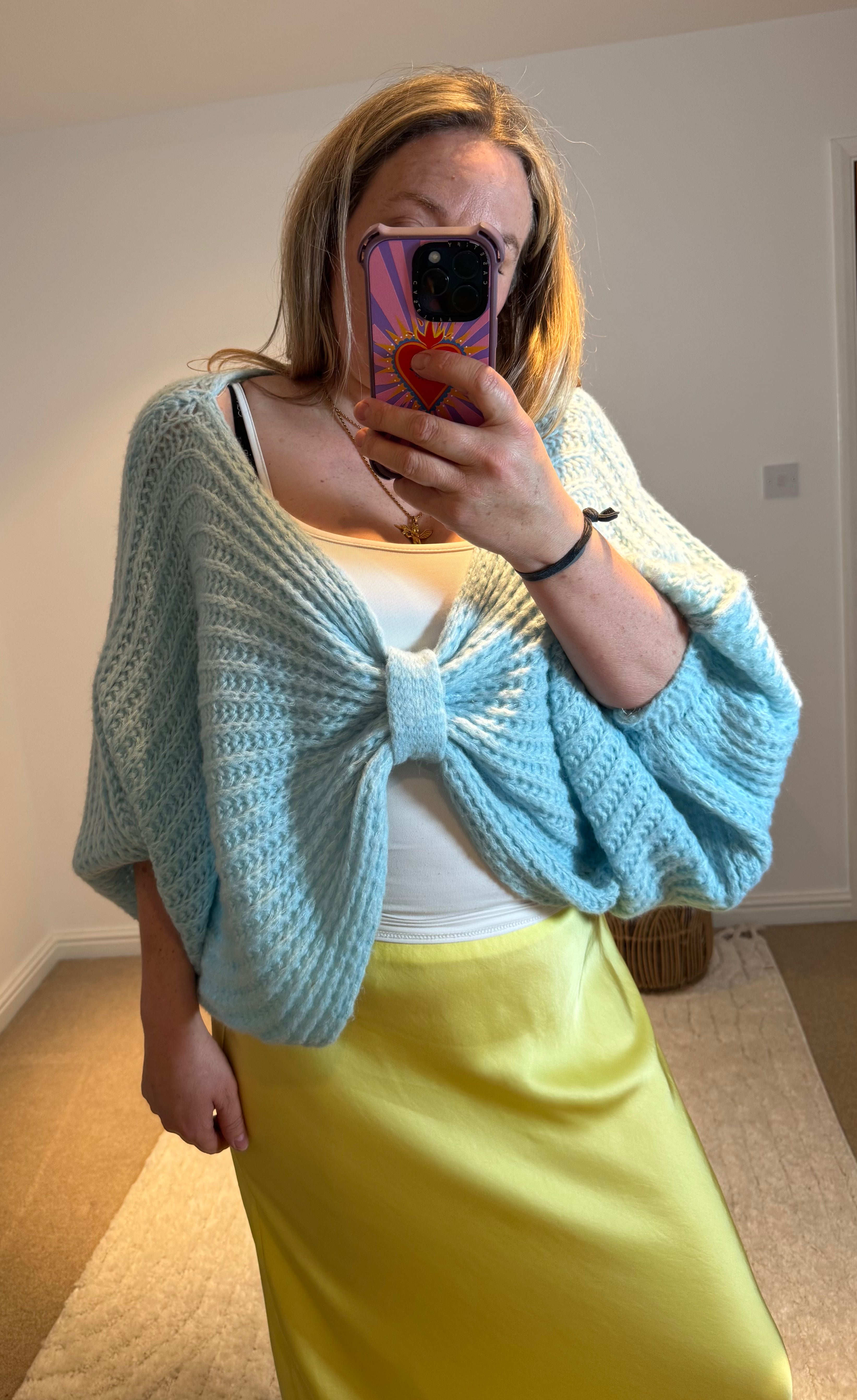 Knot Front Cropped Jumper | Sky Blue