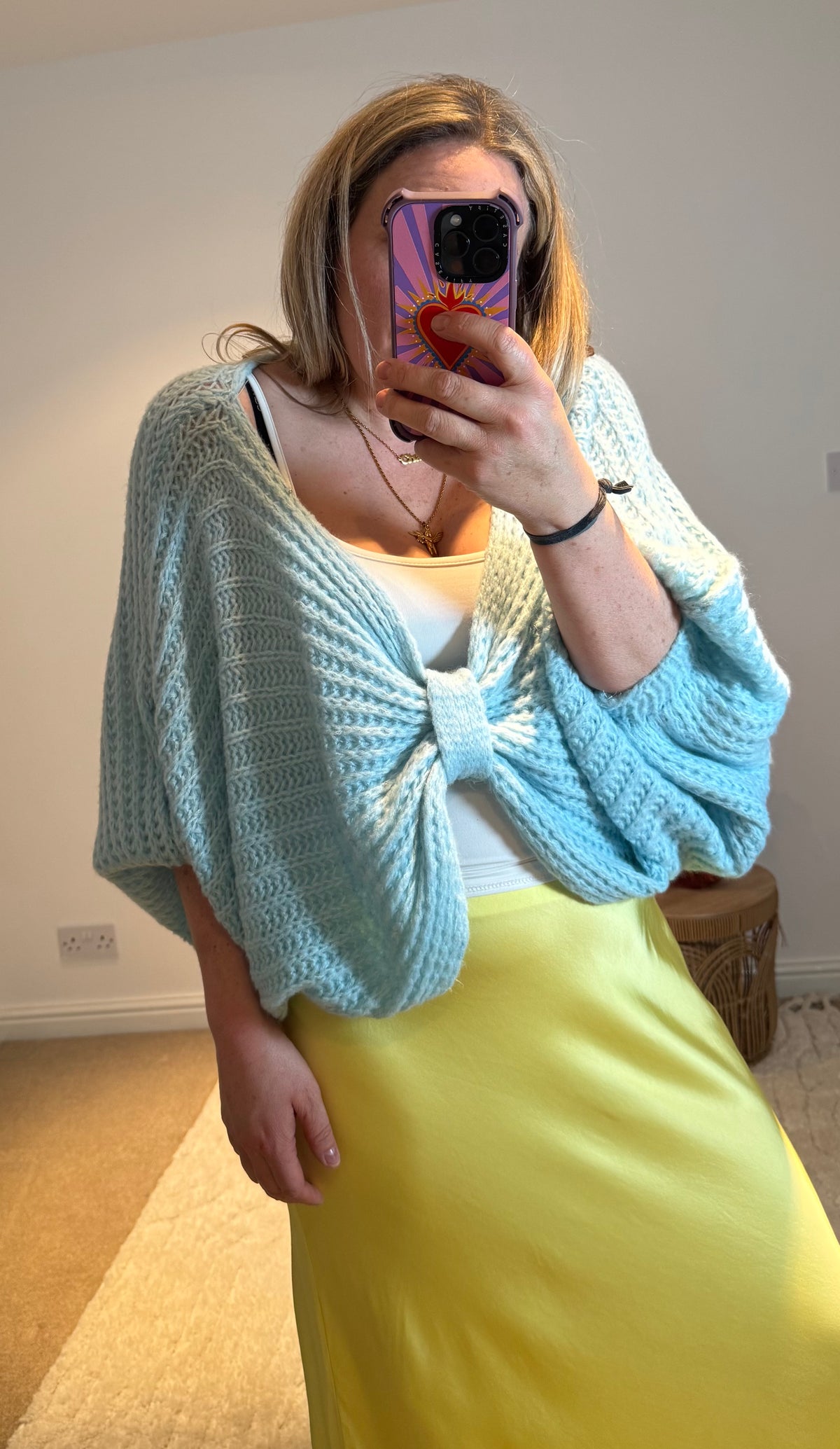 Knot Front Cropped Jumper | Sky Blue
