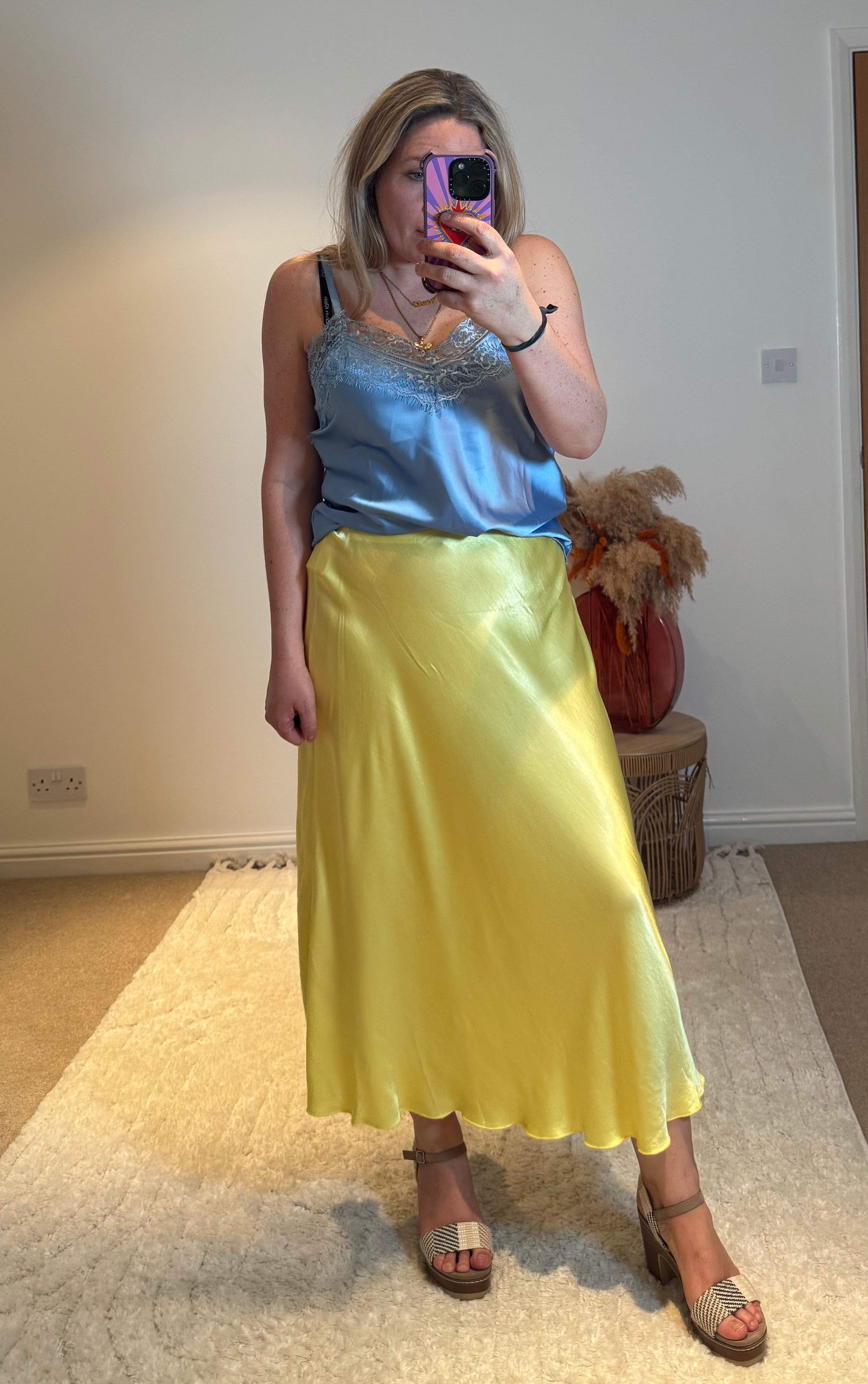 Aurora Satin Skirt | Yellow