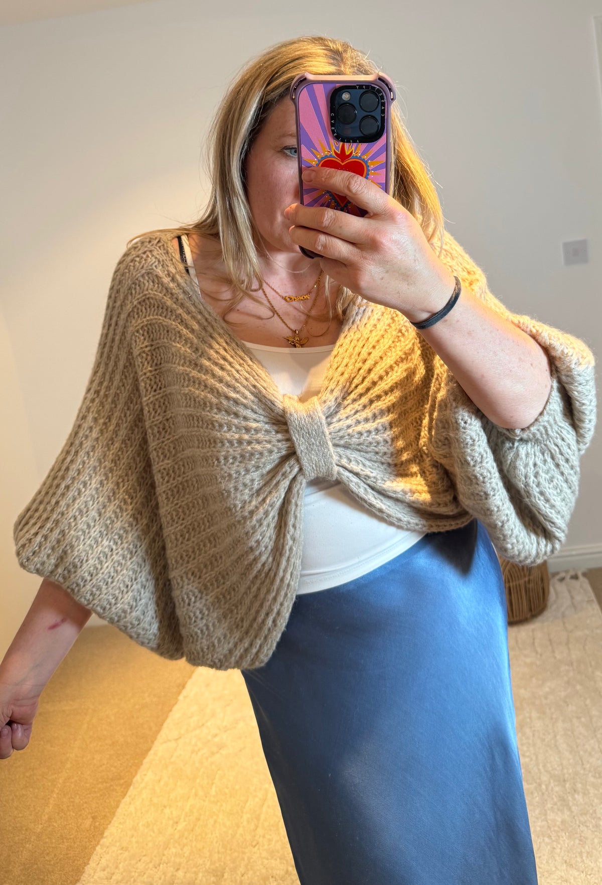 Knot Front Cropped Jumper | Taupe