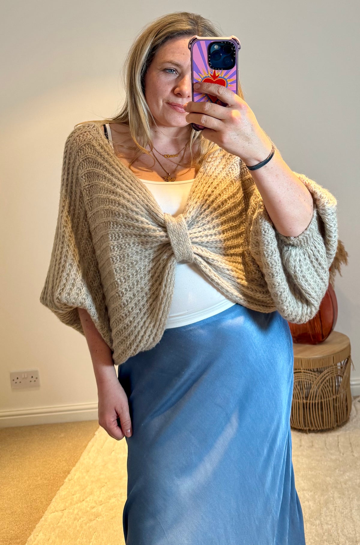 Knot Front Cropped Jumper | Taupe
