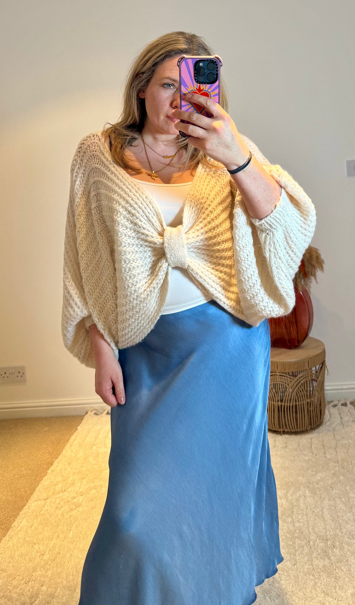 Aurora Satin Skirt | Denim Blue