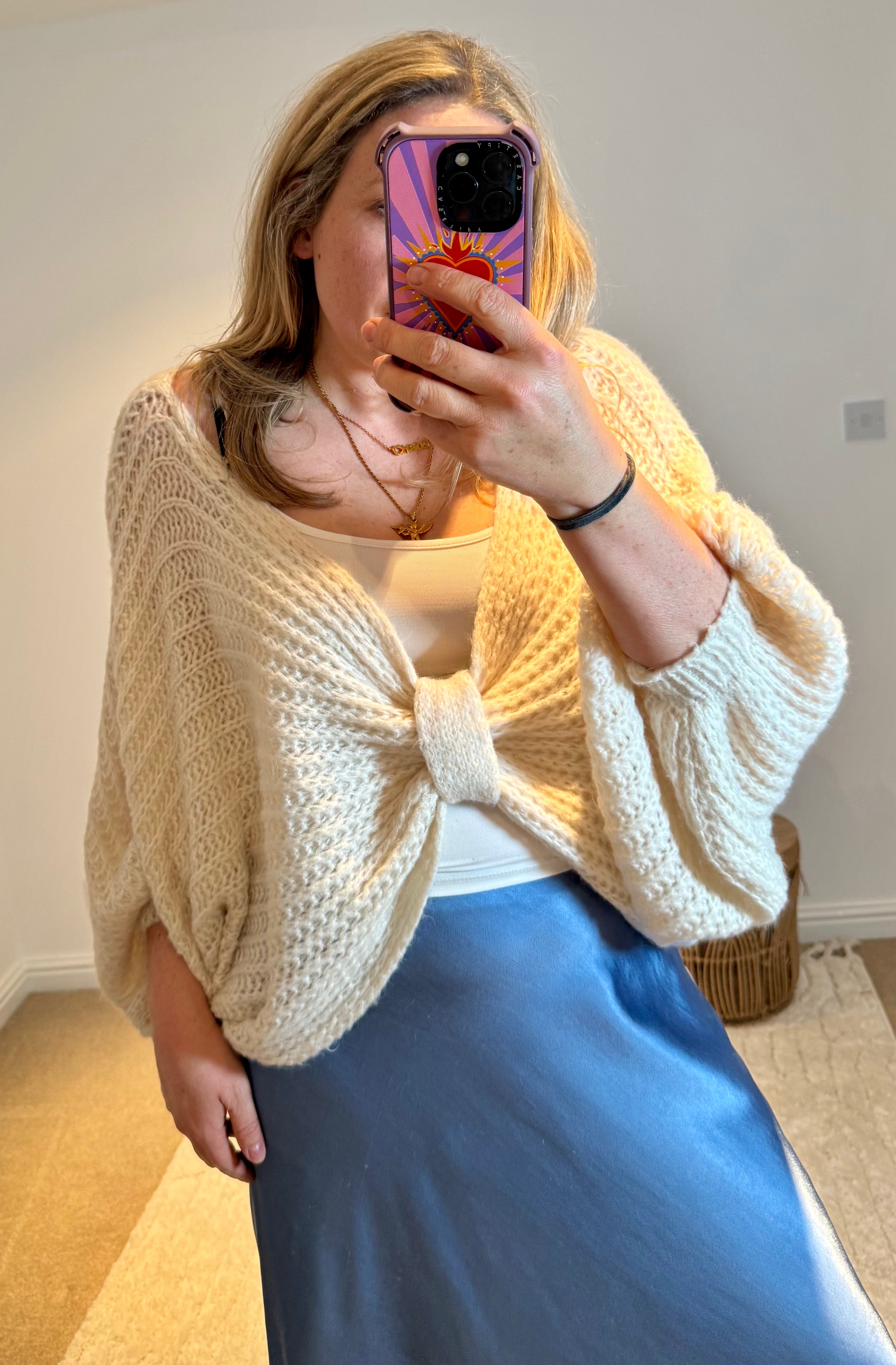 Knot Front Cropped Jumper | Cream