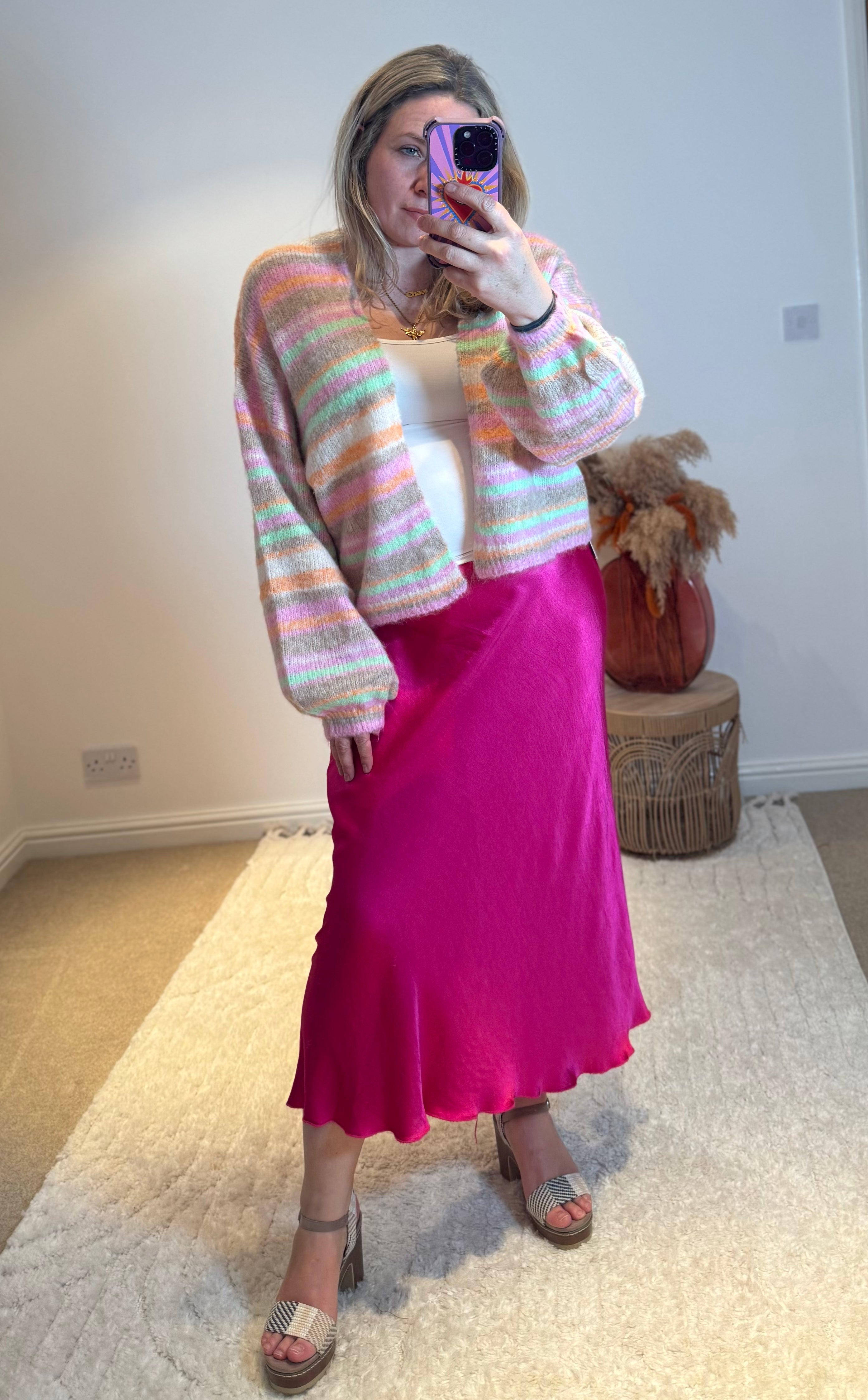 Soft Pastel Stripe Cardigan | Multi