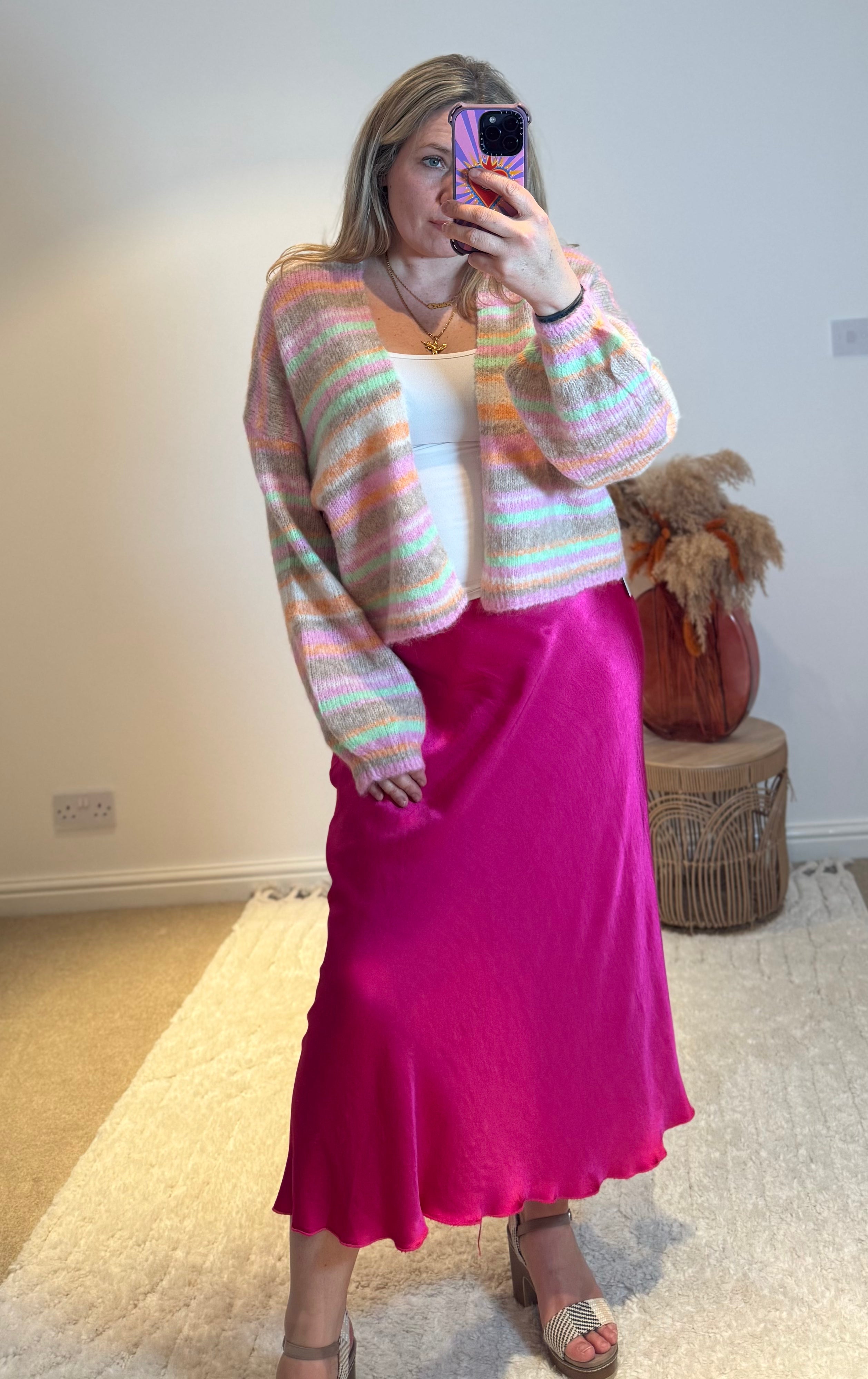 Soft Pastel Stripe Cardigan | Multi