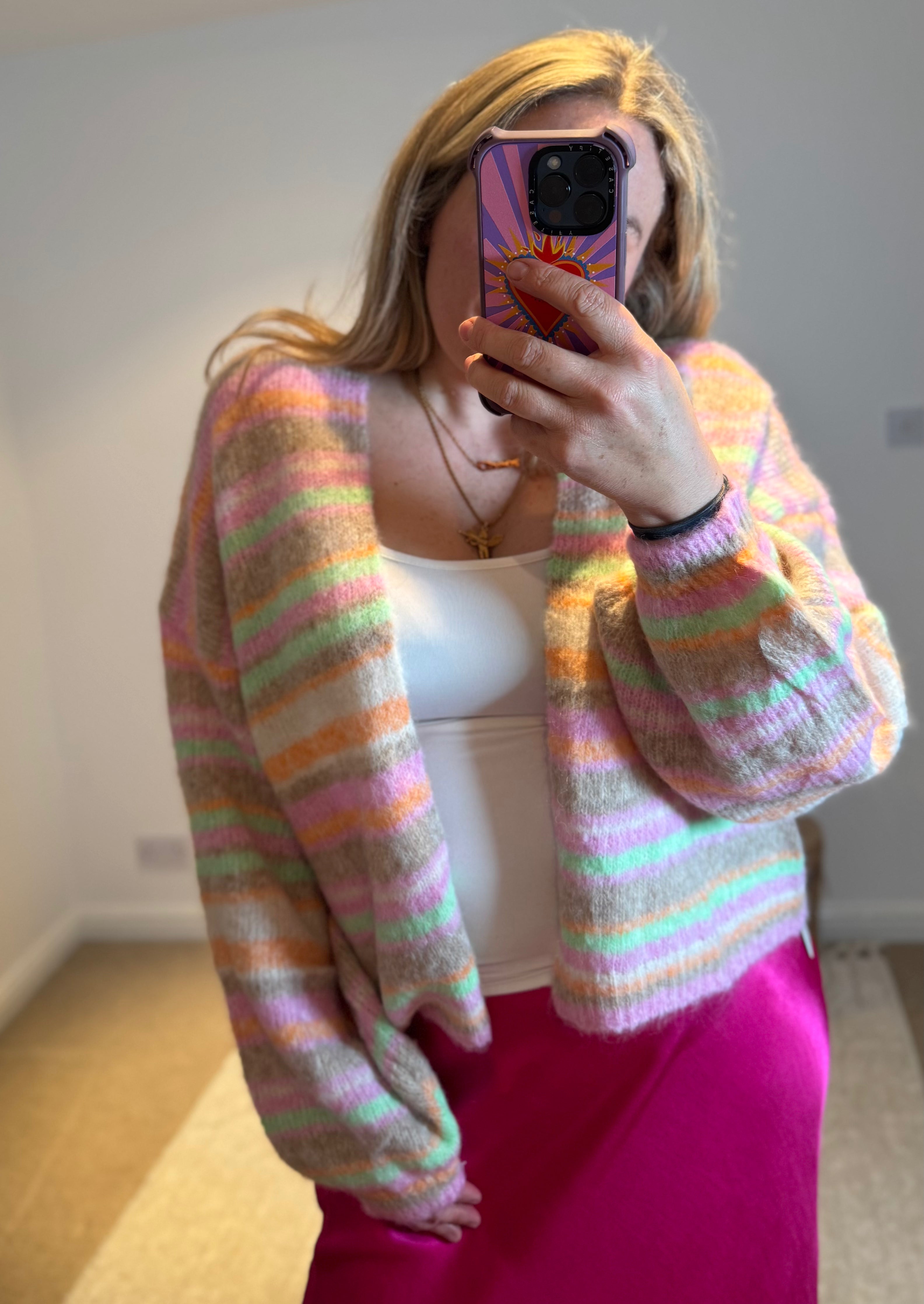 Soft Pastel Stripe Cardigan | Multi