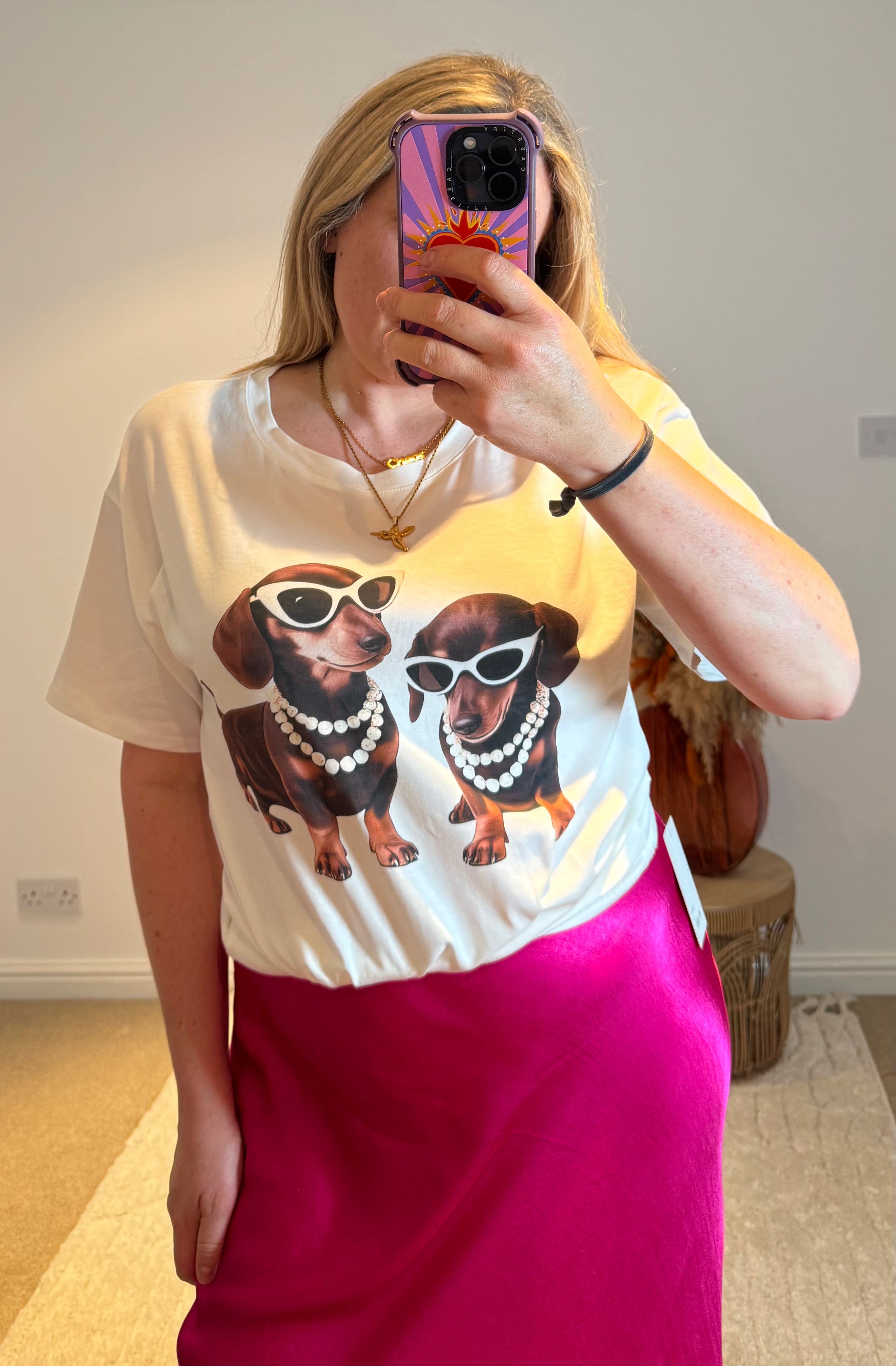 Sausage Dog Divas Graphic Tee | White