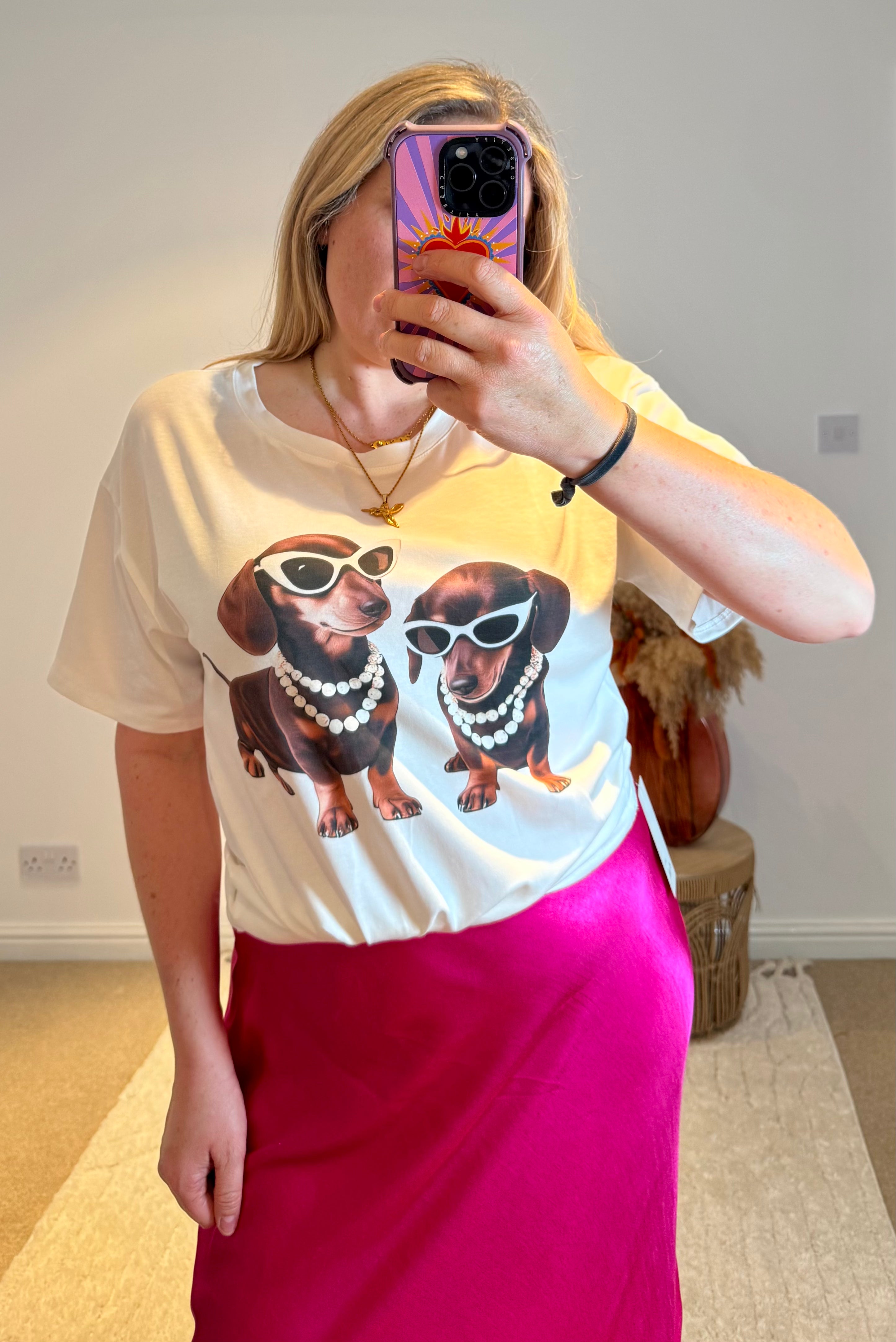 Sausage Dog Divas Graphic Tee | White