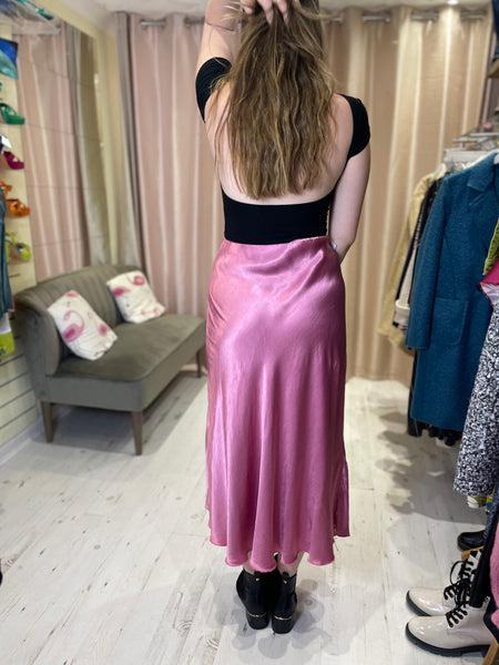 Aurora Satin Skirt | Rose Pink