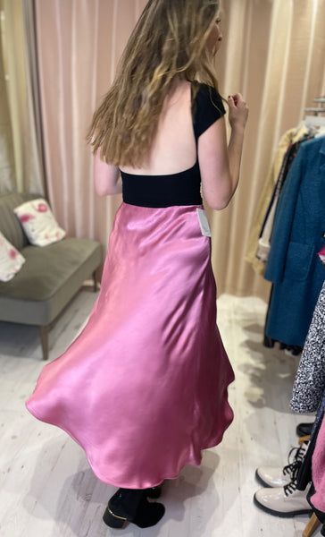 Aurora Satin Skirt | Rose Pink