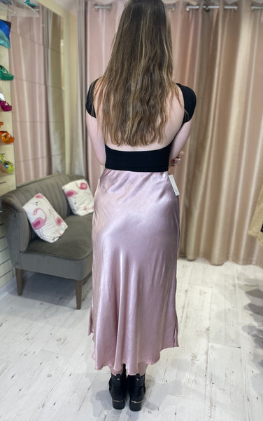 Aurora Satin Skirt | Pale Pink