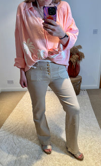 Folyrose Retro Wide Leg Jeans | Stone